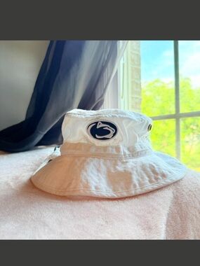 Top of the World White Bucket Hat with Navy Logo Patch PENN STATE
